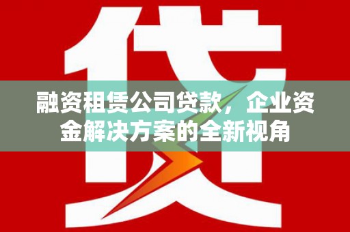 霍林郭勒融资租赁公司贷款，企业资金解决方案的全新视角