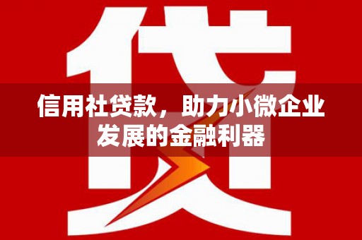 霍林郭勒信用社贷款，助力小微企业发展的金融利器