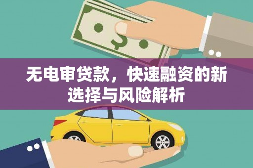 霍林郭勒无电审贷款，快速融资的新选择与风险解析