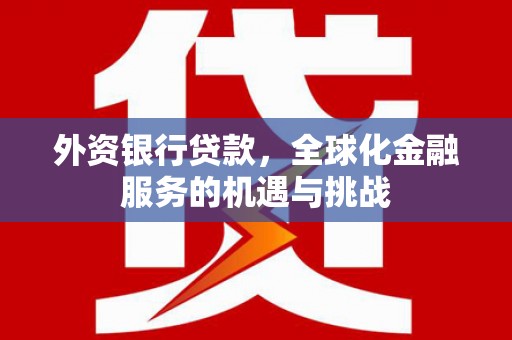 霍林郭勒外资银行贷款，全球化金融服务的机遇与挑战
