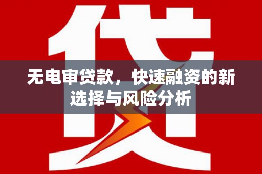 霍林郭勒无电审贷款，快速融资的新选择与风险分析