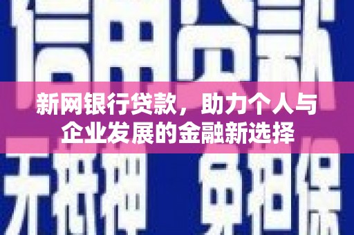霍林郭勒新网银行贷款，助力个人与企业发展的金融新选择