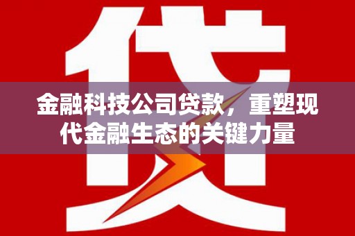 霍林郭勒金融科技公司贷款，重塑现代金融生态的关键力量