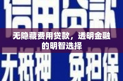 霍林郭勒无隐藏费用贷款，透明金融的明智选择